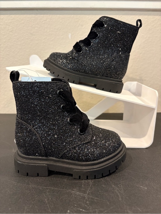 Cat & Jack Other - Toddler Girls' Khloe Black Glitter Ankle Combat Boots - Cat & Jack Size 5